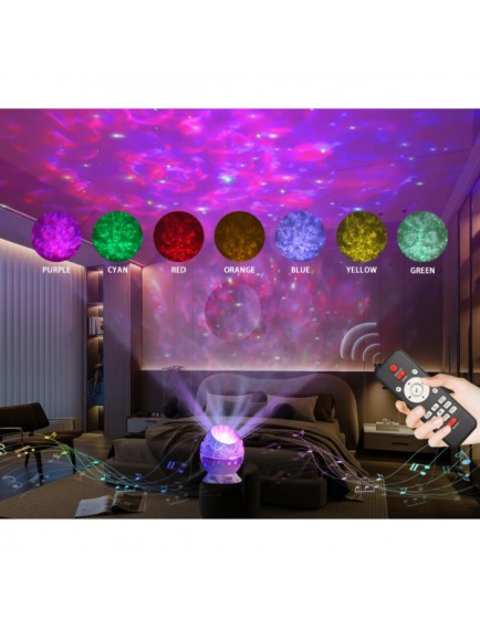 Çatlak Dinozor Yumurtası Tasarımlı Projektörlü Gece Lambası Bluetooth Özellikli