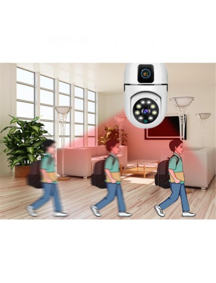 Çift Lensli Duy Girişli Kablosuz Ampul Kamera