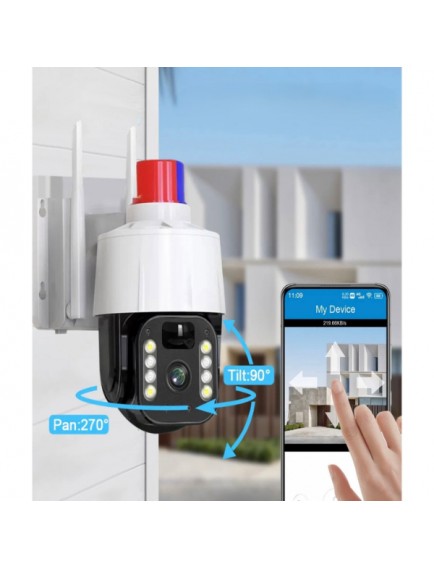 Güneş Enerjili Alarmlı Çakarlı Dış Mekan Güvenlik Kamerası