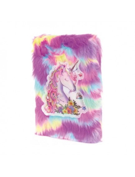 Çiçekli Unicorn Tasarımlı Peluş Hatıra Defteri