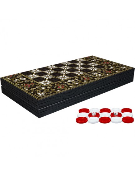 Klasik Sedef İşlemeli Tavla Model 2