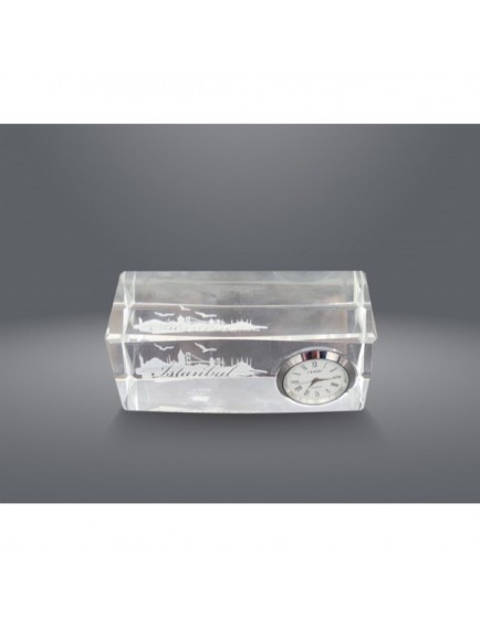 İstanbul Tasarımlı Kristal Saatli Biblo