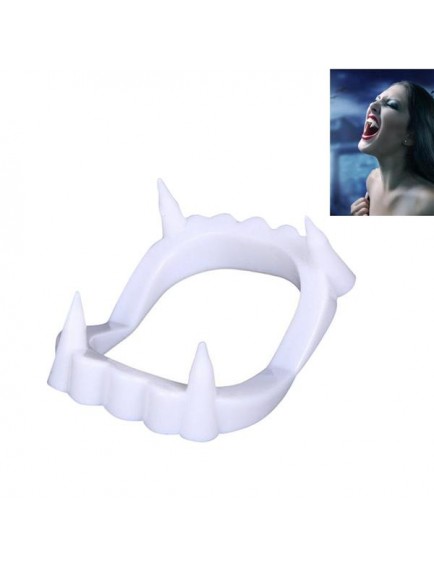Beyaz Renk Çift Damak Takma Vampir Dişi