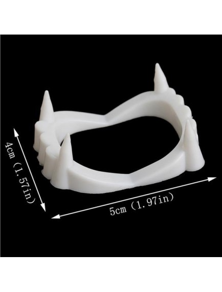 Beyaz Renk Çift Damak Takma Vampir Dişi