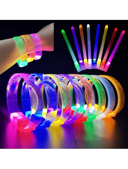 3 Modlu Pilli LED Işıklı Esnek Parti Bilekliği Mavi