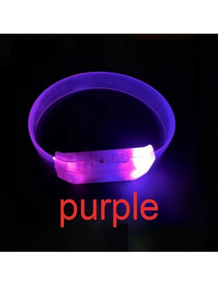 3 Modlu Pilli LED Işıklı Esnek Parti Bilekliği Mor