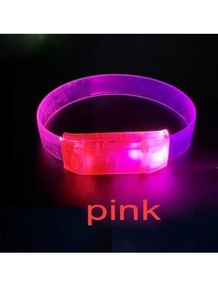 3 Modlu Pilli LED Işıklı Esnek Parti Bilekliği Pembe