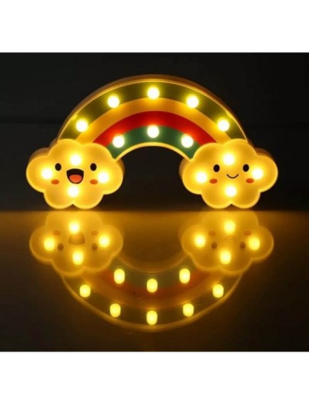 Gülen Bulutlu Gökkuşağı LED Gece Lambası