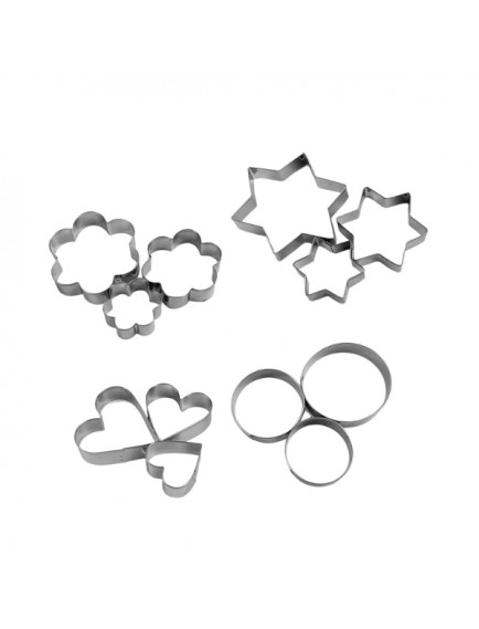 12 Adet Paslanmaz Çelik Kurabiye Kalıbı Seti