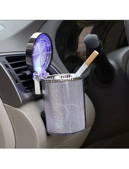 Araç İçi Oto Kokusuz Küllük RGB Işıklı Kapaklı