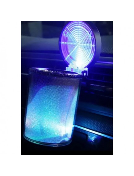 Araç İçi Oto Kokusuz Küllük RGB Işıklı Kapaklı