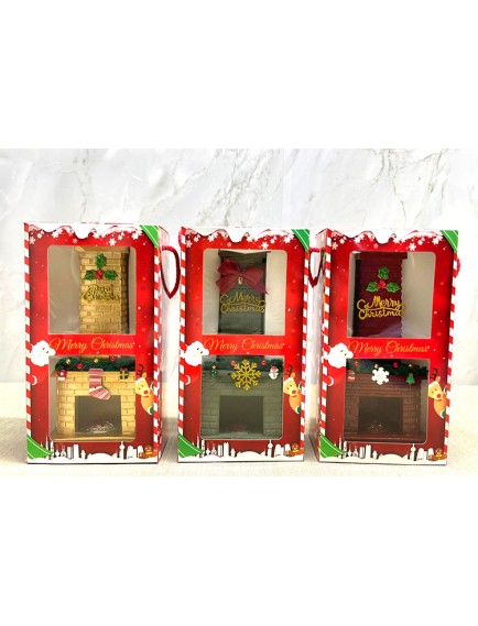 Noel Temalı Polyester Şömine Tütsülük