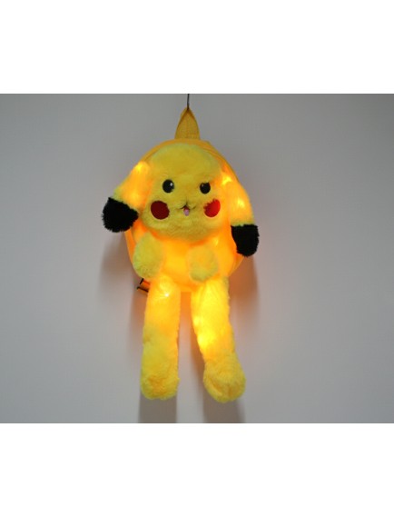 Peluş Işıklı Oynar Kulaklı Pikachu Sırt Çantası