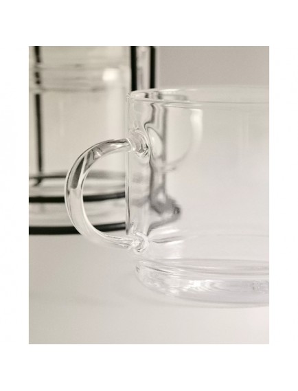 Standlı Borosilikat 4'lü Fincan Seti