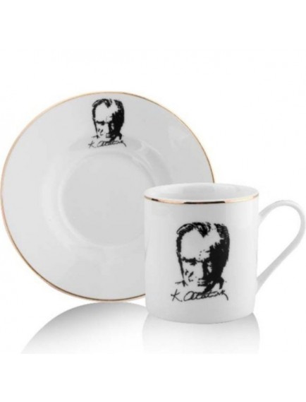 Atatürk Tasarımlı Porselen 2'li Kahve Seti