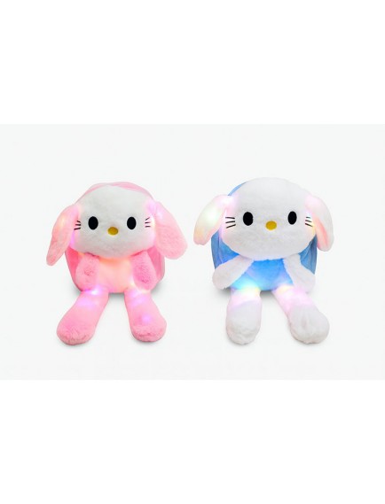 Işıklı Peluş Oynar Kulaklı My Melody ve Cinnamoroll Sırt Çantası
