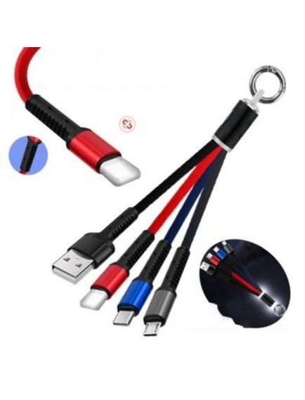 Anahtarlık Çoklu Şarj Kablosu 4 Başlıklı