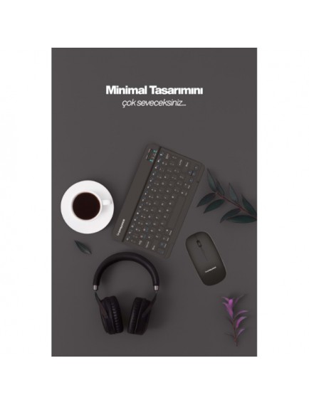 Siyah Kablosuz Klavye Ve Mouse Seti