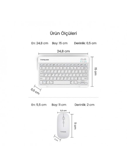 Beyaz Kablosuz Klavye Ve Mouse Seti
