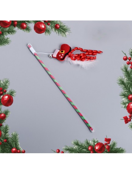 Yılbaşı Temalı Zilli Kedi Oyun Oltası