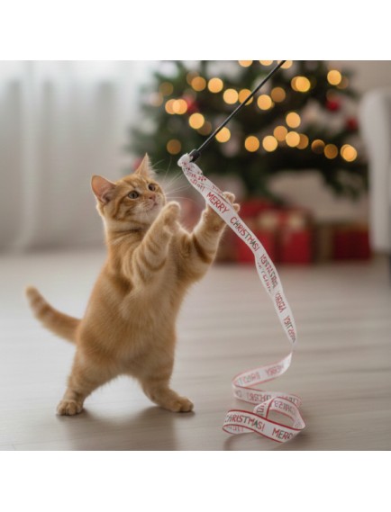 Yılbaşı Temalı Kedi Oyun Oltası