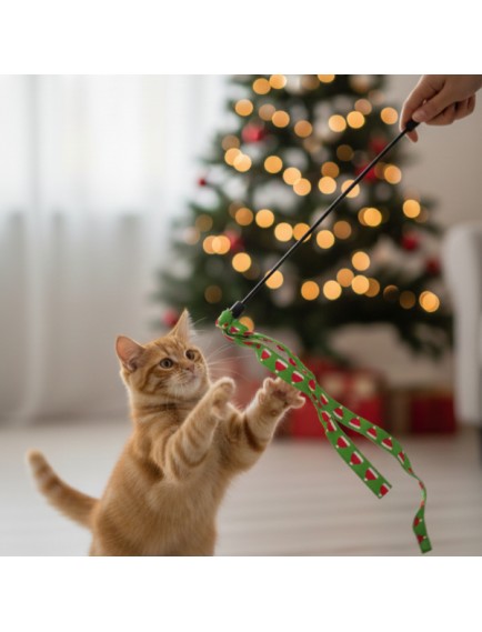 Yılbaşı Temalı Kedi Oyun Oltası