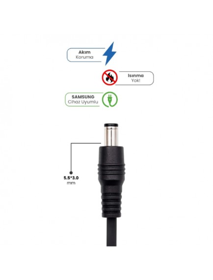 19V 4.74A 5.5 * 3.0mm 90W SAMSUNG İçin Laptop Adaptör