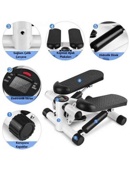 Direnç Lastikli Mini Stepper Egzersiz Aleti