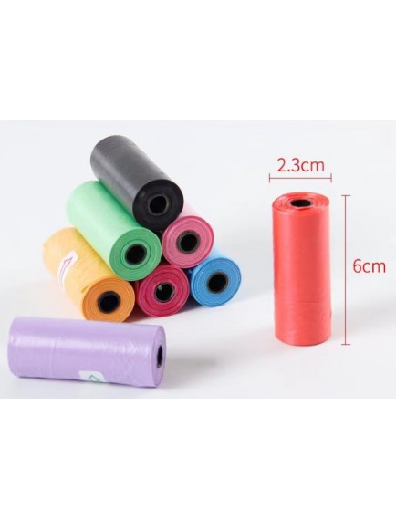 12'li Köpek Dışkı Poşeti Düz Renkli Set