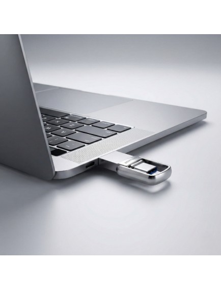 2'si 1 Arada USB 3.2 Type-C Ve USB 64GB Metal Flash Disk