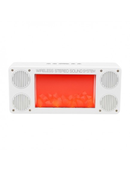 Alev Şömine Efektli Bluetooth Hoparlör Beyaz