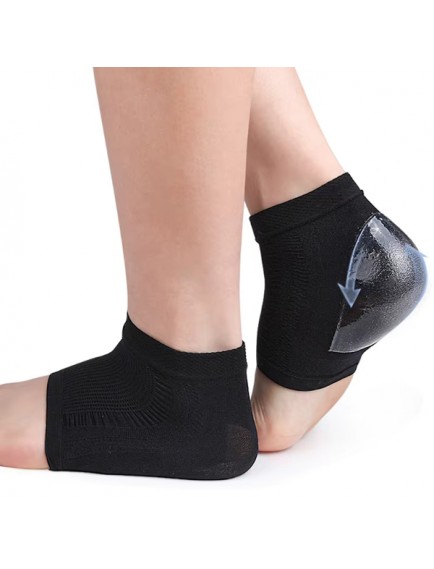 Siyah Silikon Topuk Nemlendirici Çorap