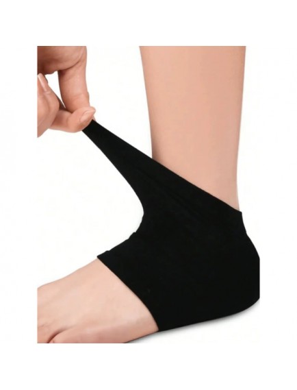 Siyah Silikon Topuk Nemlendirici Çorap