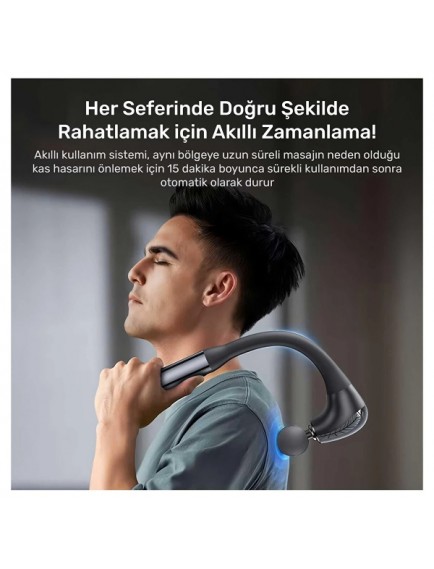 4 Başlıklı Uzun Saplı Ergonomik Profesyonel Sporcu Masaj Tabancası