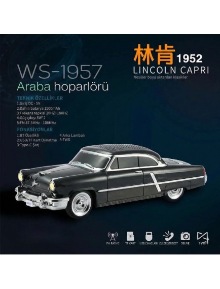 Klasik Araba Tasarımlı Bluetooth Hoparlör