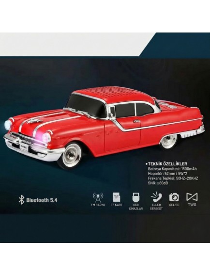 Pontiac Klasik Araba Tasarımlı Bluetooth Hoparlör