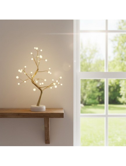 Masaüstü Boncuklu Şarjlı Ağaç Lamba