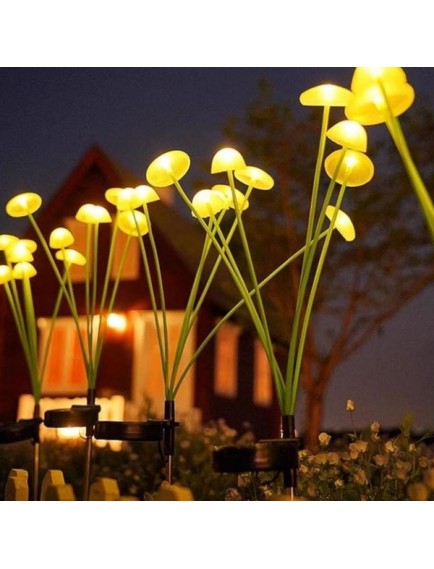 2 Adet Plastik Mantar Sensörlü Solar Bahçe Lambası