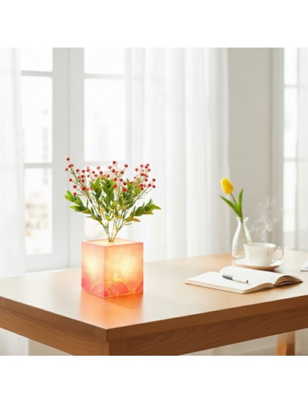 Pembe Saksılı LED Yapay Çiçek