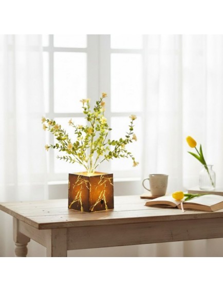 Siyah Saksılı LED Yapay Çiçek