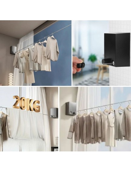 Pratik Geri Çekilebilir Çamaşır İpi