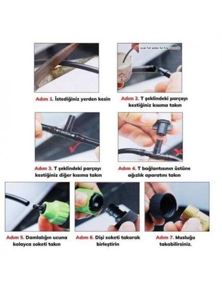 10 Metre Kendin Yap Açık Alan Serinletme ve Nemlendirme Sistemi