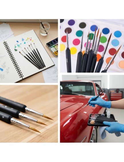 10 Adet Hobi ve Araba İnce Detay Rötuş Fırça Seti
