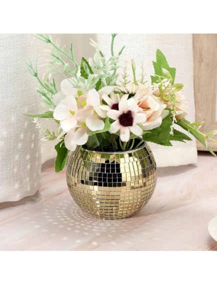 Kendinden Yapışkanlı Aynalı Kare Gold Sticker 30x30 Cm