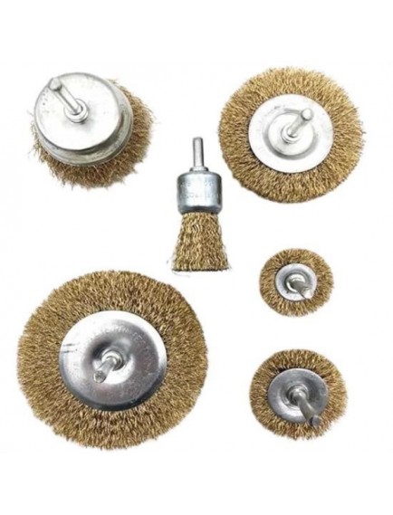 6'lı Pimli Tel Fırça Seti - Pas Yağ Kir Boya Yapışkan Çözücü