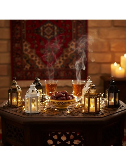 Ramazan Temalı Büyük Altıgen Açık Kubbe LED Lamba