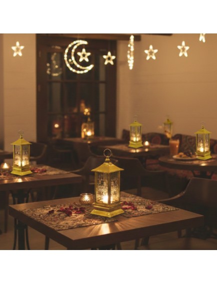Ramazan Temalı Gold Kare Kubbe LED Lamba
