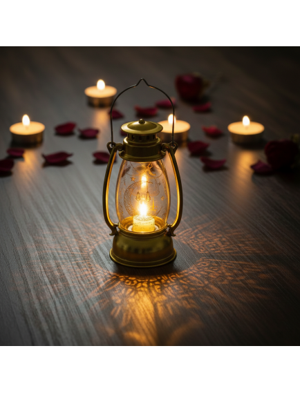 Ramazan Temalı Gold Gaz Lambası LED Işık