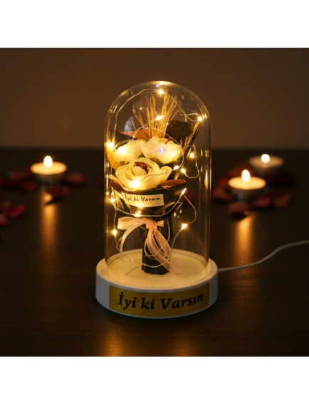 Gül Buketi Ledli Fanus