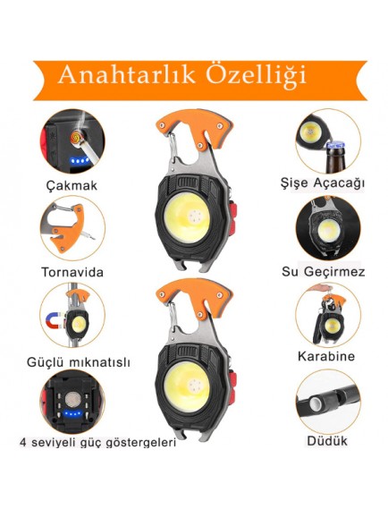 Çok Fonksiyonlu Anahtarlık Kamp Lambası